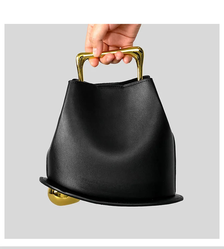 Sac seau en cuir PU – Poignée métal – Plusieurs coloris