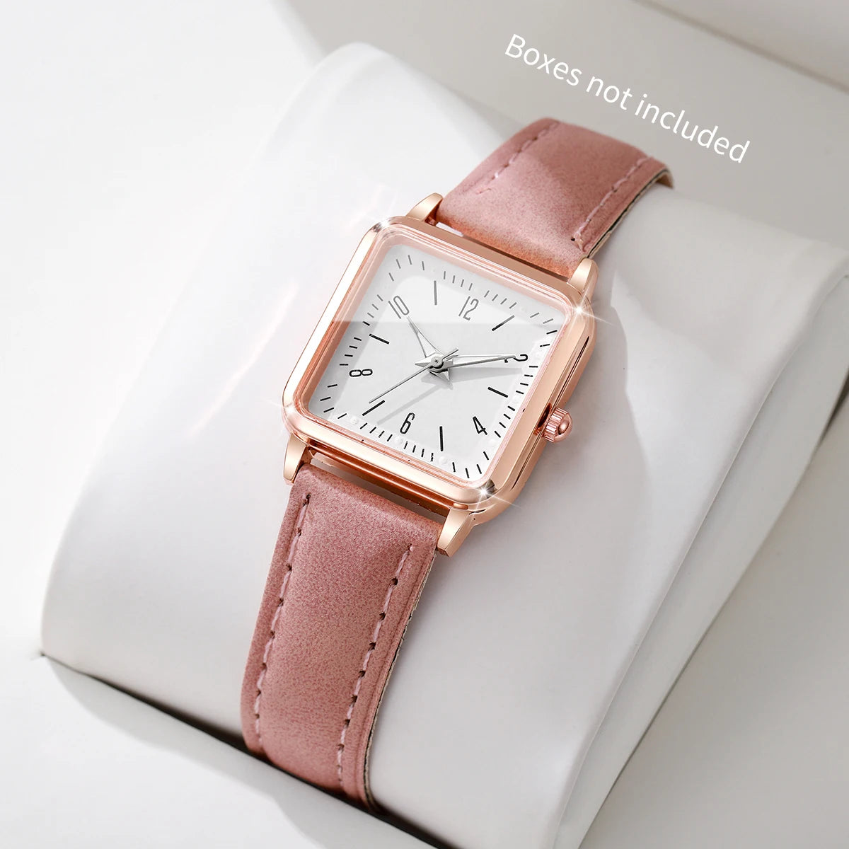 Montre femme carrée Petit cadran, bracelet cuir, quartz