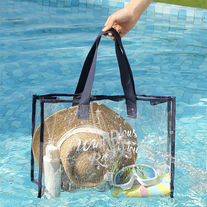 Sac transparent PVC imperméable  –  4 coloris