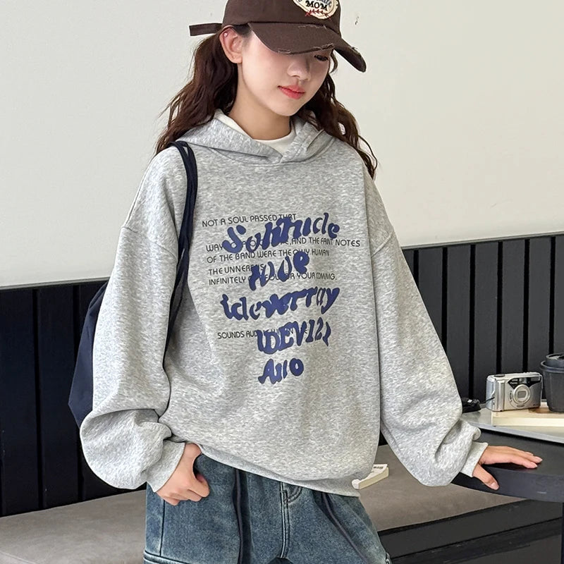 Sweat à Capuche Fille – Imprimé Lettres Américaines