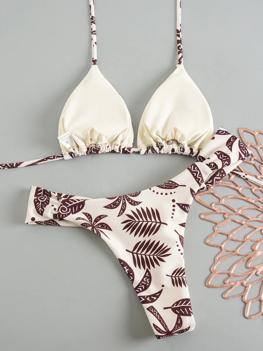 Micro Bikini Femme Imprimé  – 2 Coloris