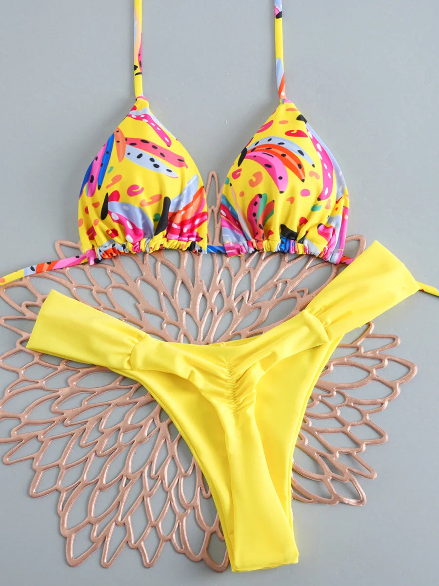 Micro Bikini Femme Imprimé  – 2 Coloris