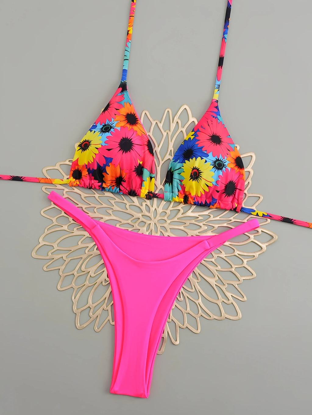 Trikini Femme – Imprimé Léopard & String Style Brésilien -Plusieurs coloris
