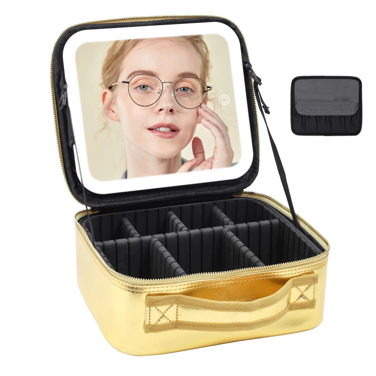 Trousse de maquillage voyage éclairée LED – Miroir intégré, rechargeable USB 10 coloris