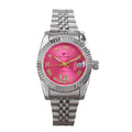 Montre femme – Cadran rose, acier, quartz
