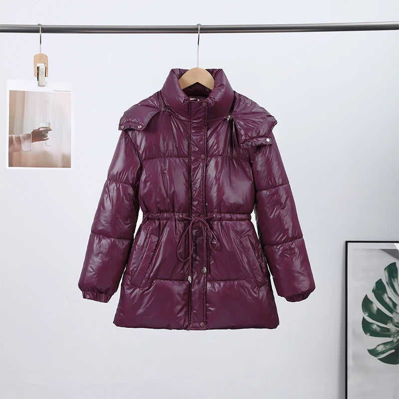 Doudoune à capuche femme – Coupe ample, cordon taille, épaisse – Streetwear chic 5 coloris