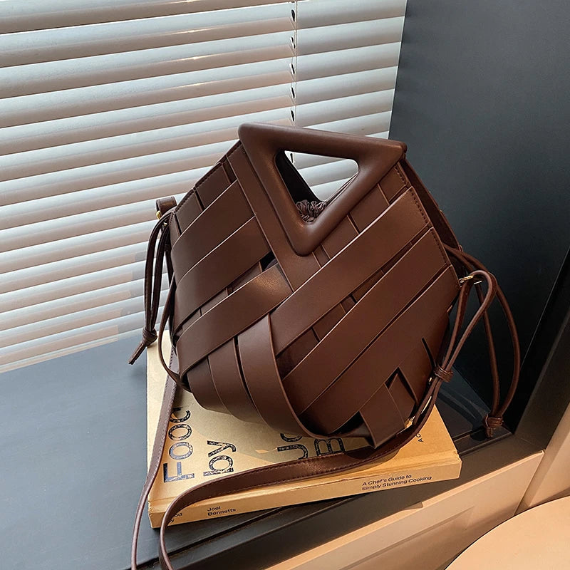 Pochette tissée en PU – Sac tressé minimaliste – Plusieurs coloris