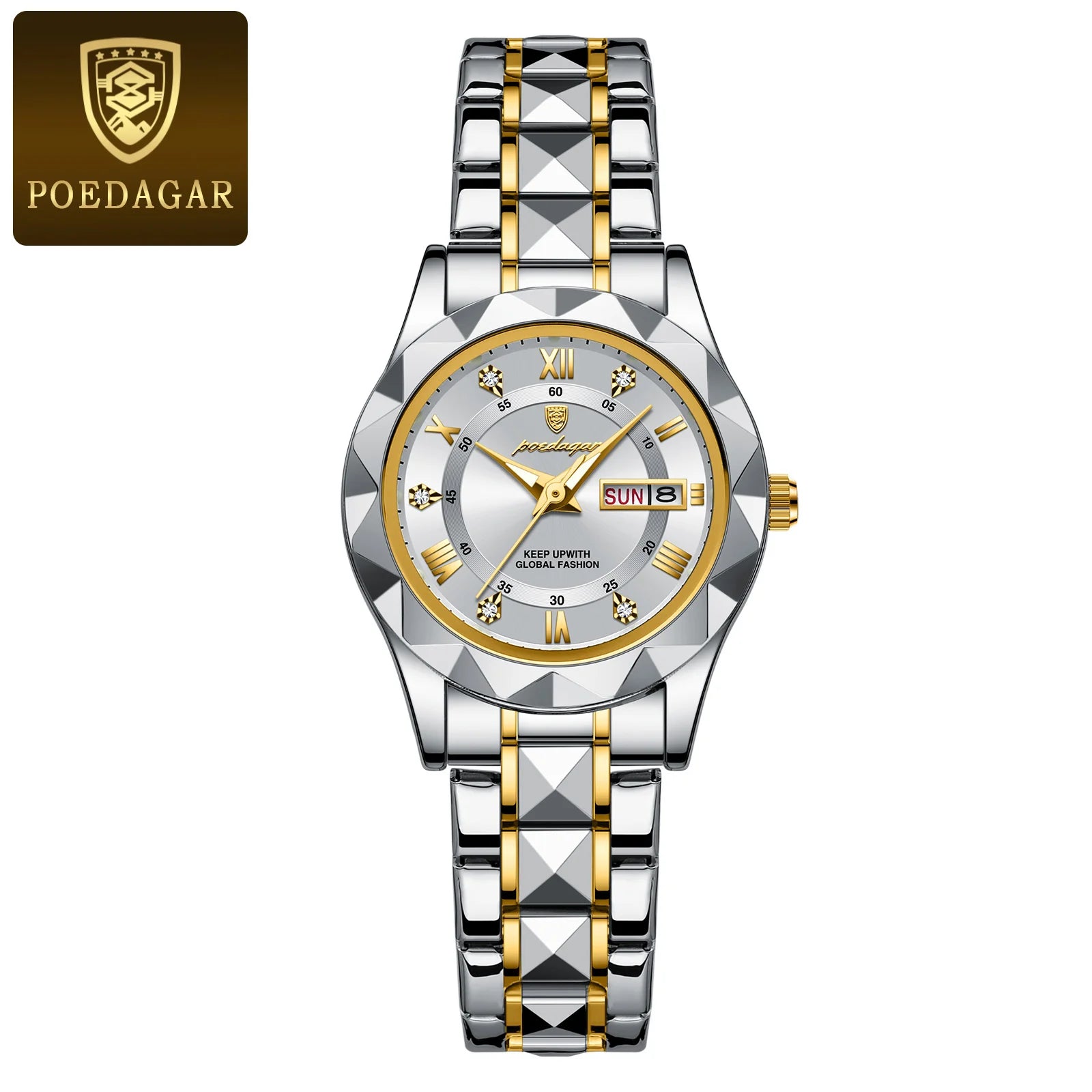 Montre POEDAGAR femme – Quartz, acier, lumineuse, étanche
