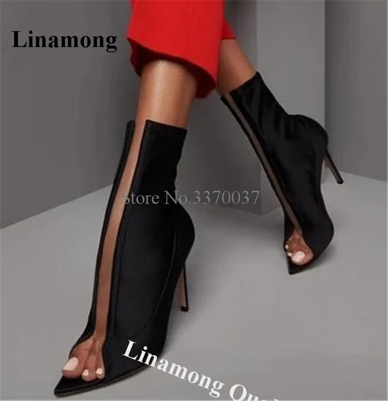 Bottes Femme Tissu Élastique – Talon Aiguille & Bout Pointu | Courtes ou Longues