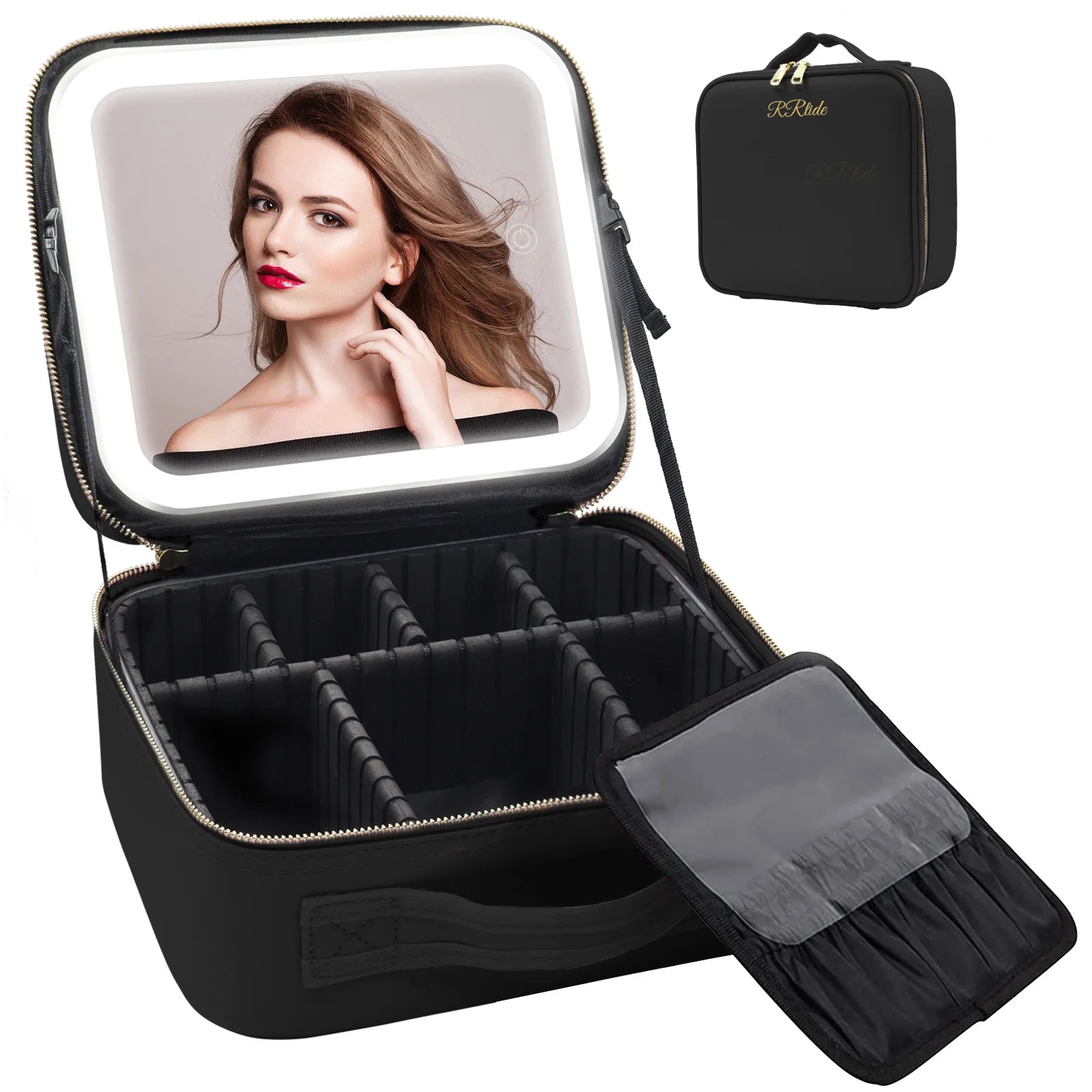 Trousse de maquillage voyage éclairée LED – Miroir intégré, rechargeable USB 10 coloris