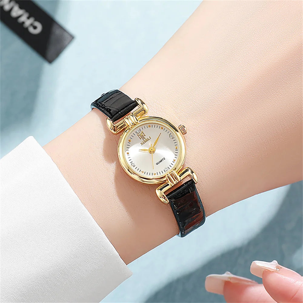 Montre femme verte Quartz, petits diamants, design simple & chic 6 coloris