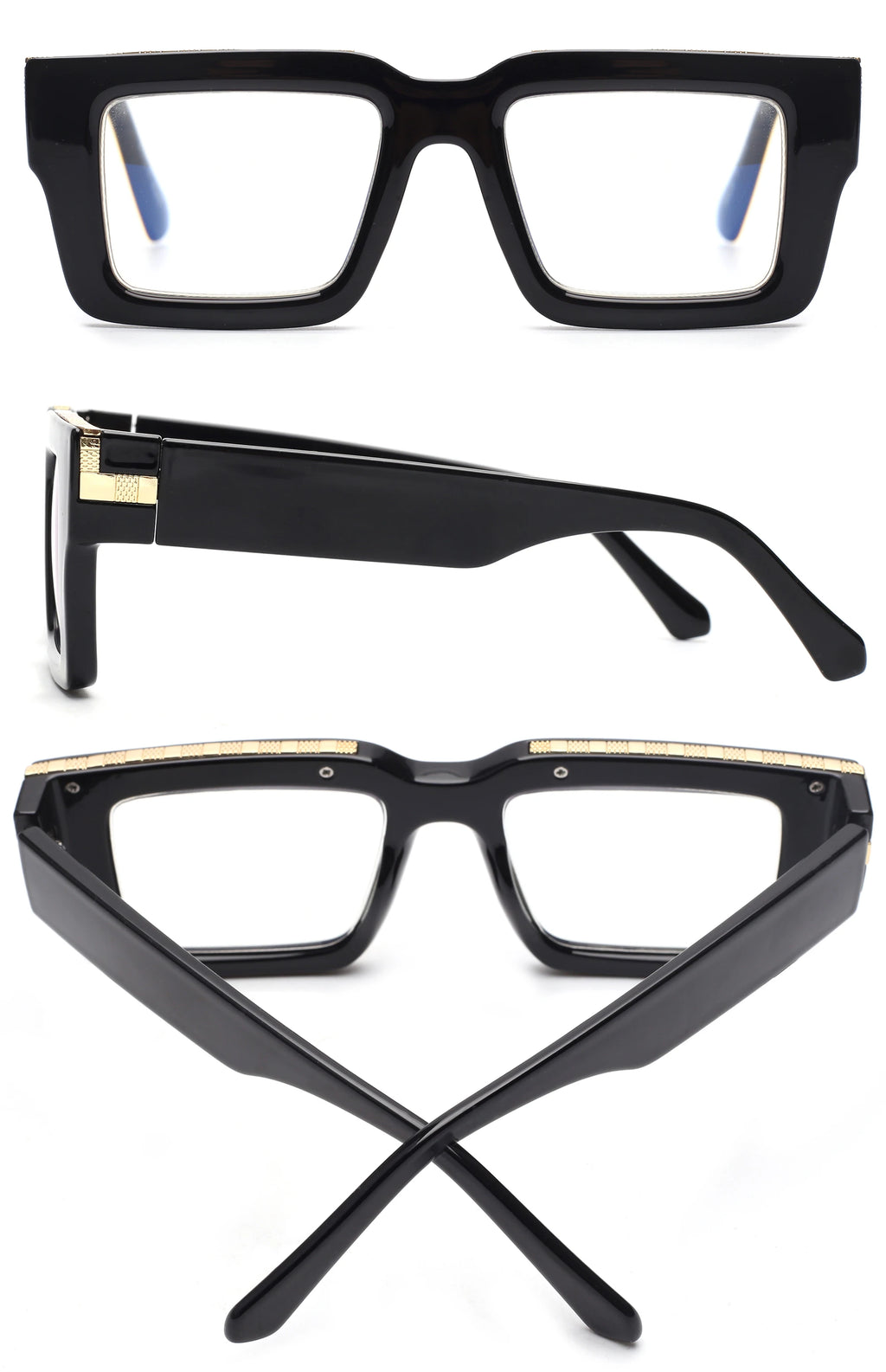 Lunettes de lecture carrées anti-lumière bleue UV400 – Plusieurs coloris & corrections