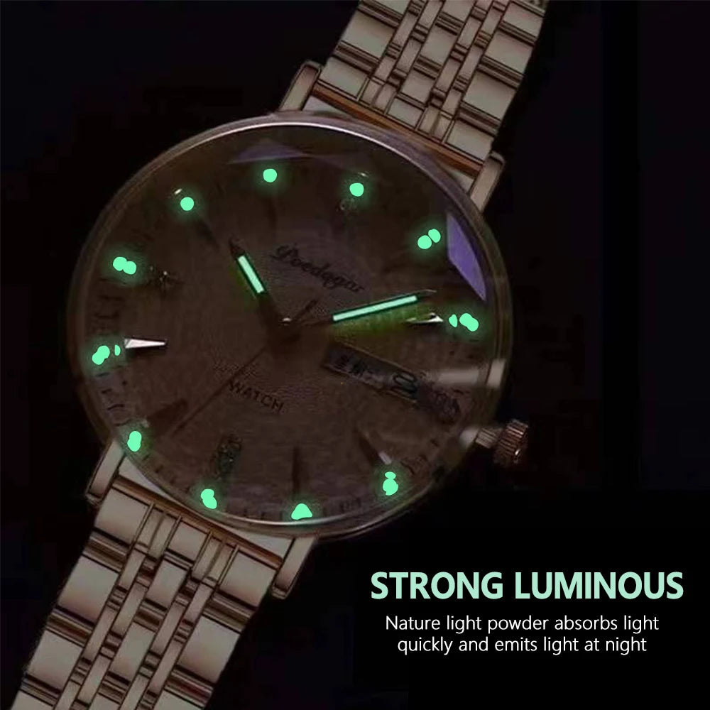 Montre femme  – Acier inoxydable, lumineuse, étanche – Plusieurs coloris
