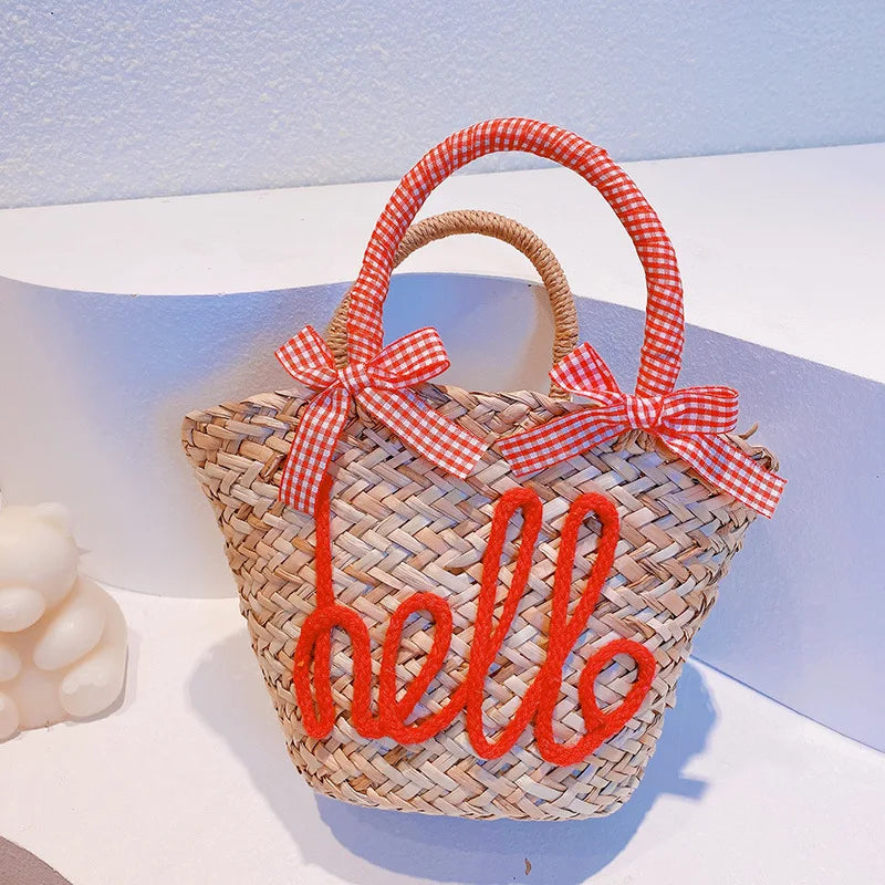 Petit sac en paille tressé  – plage & été, 5 coloris