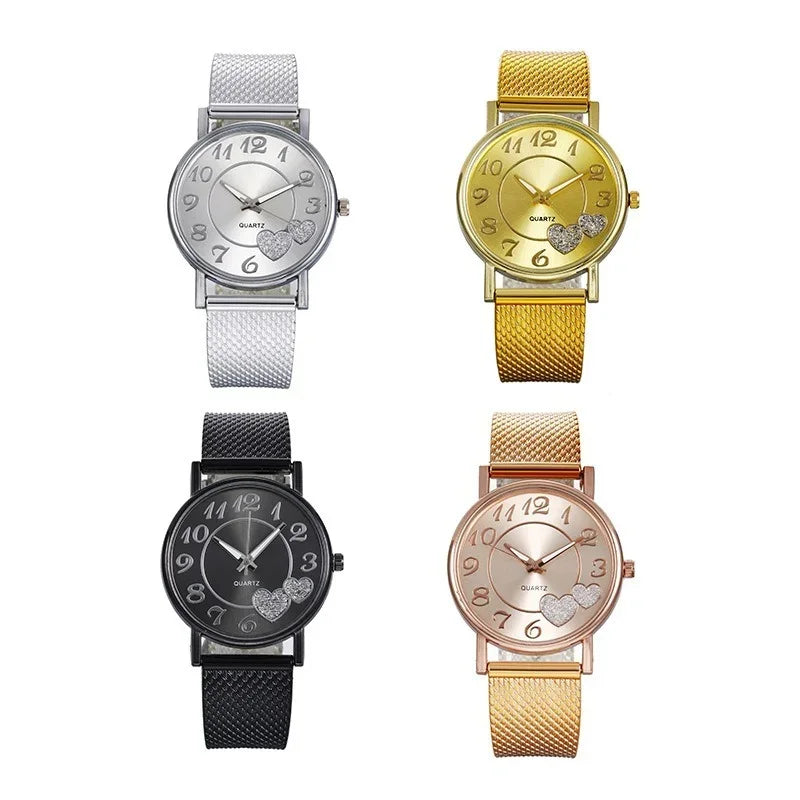 Montre femme cœur Cadran cœur, rose gold, quartz