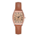 Montre femme vintage – Bracelet cuir, mouvement quartz – Plusieurs coloris