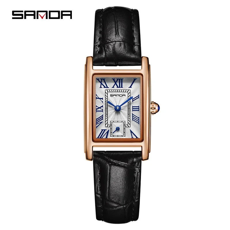 Montre Sanda femme Rectangle, quartz, étanche