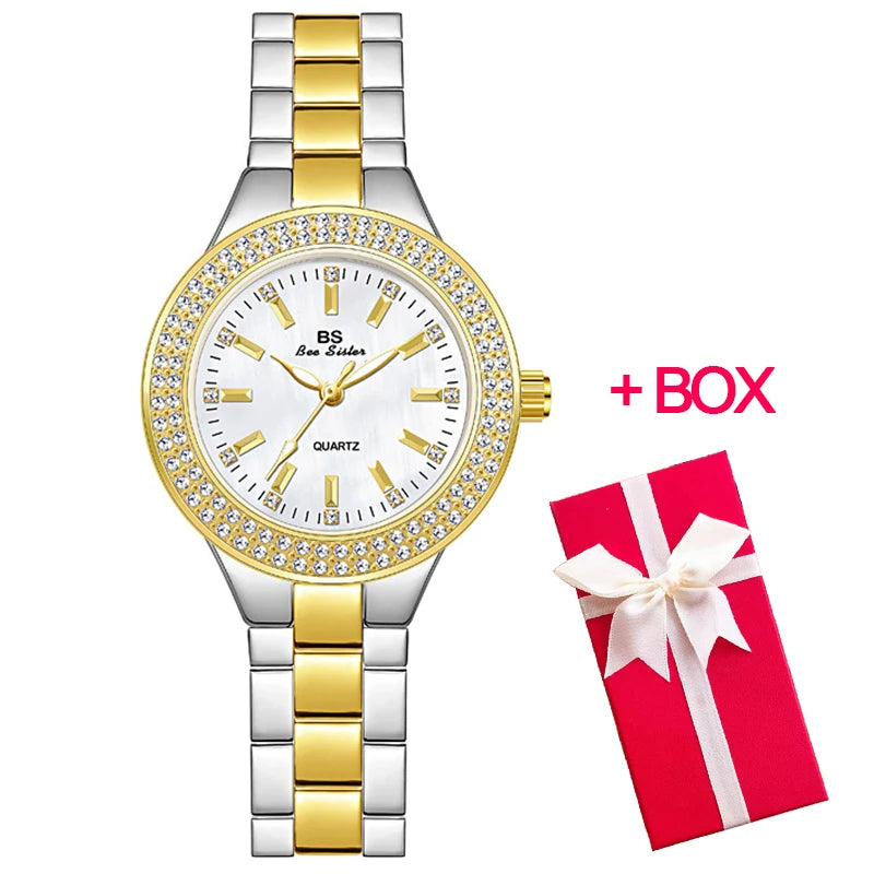 Montre femme  – Acier inoxydable, cristaux & diamants – Plusieurs coloris