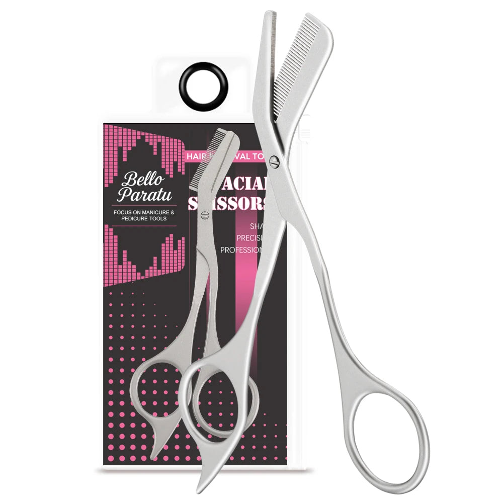 Ciseaux à Sourcils Professionnels avec Peigne – Acier Inoxydable