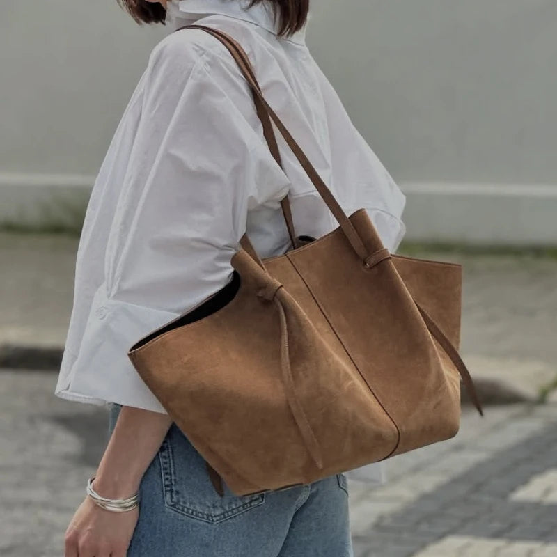 Sac fourre-tout en simili-daim – Grande capacité – Plusieurs coloris