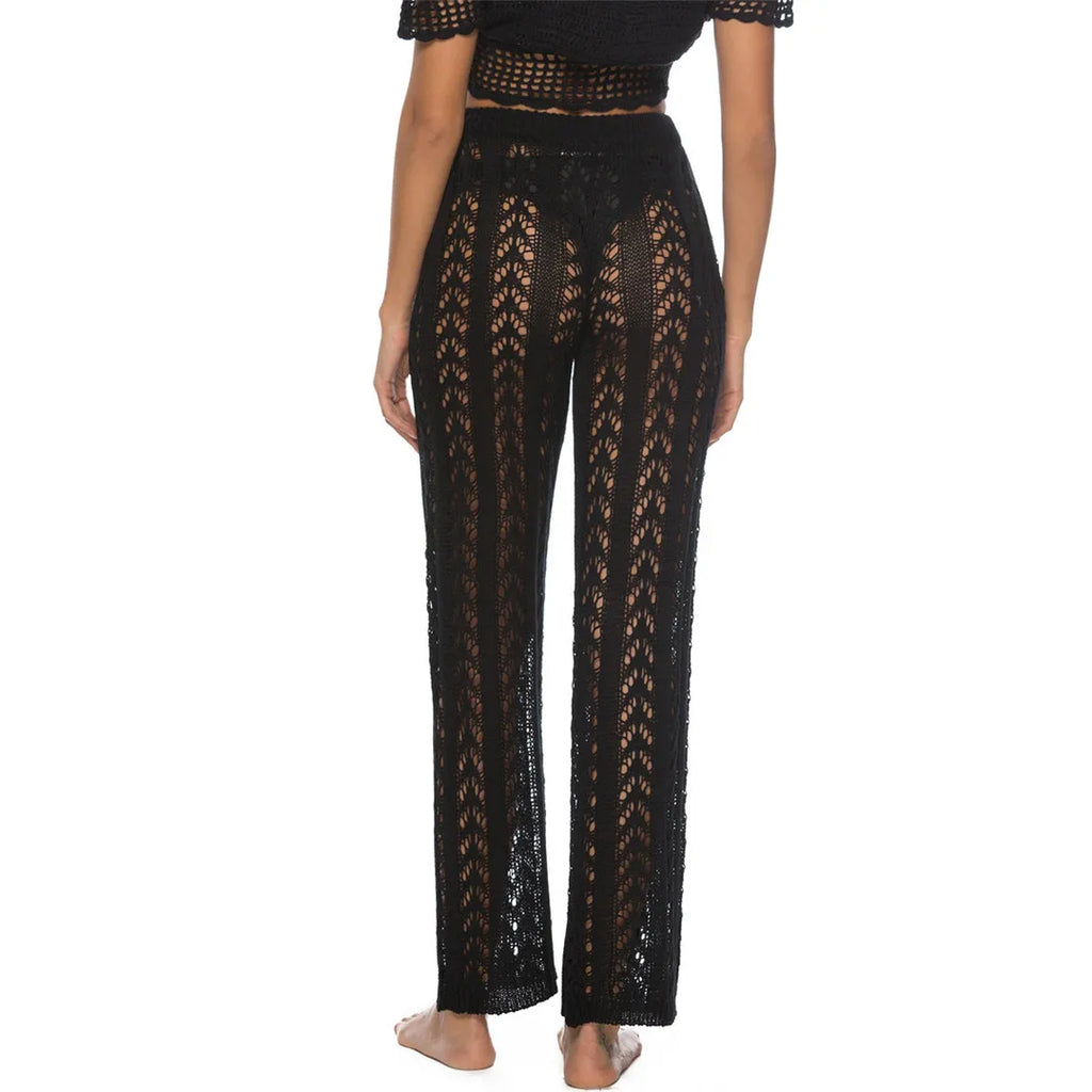 Pantalon de Plage Femme – Jambes Larges Taille Élastique Cover-Up