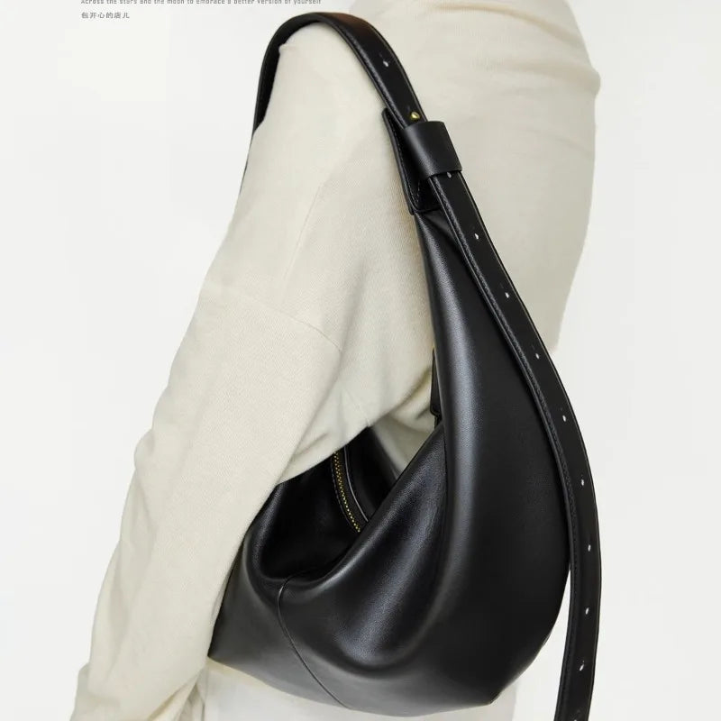 Sac hobo à bandoulière femme – Grande capacité – Noir