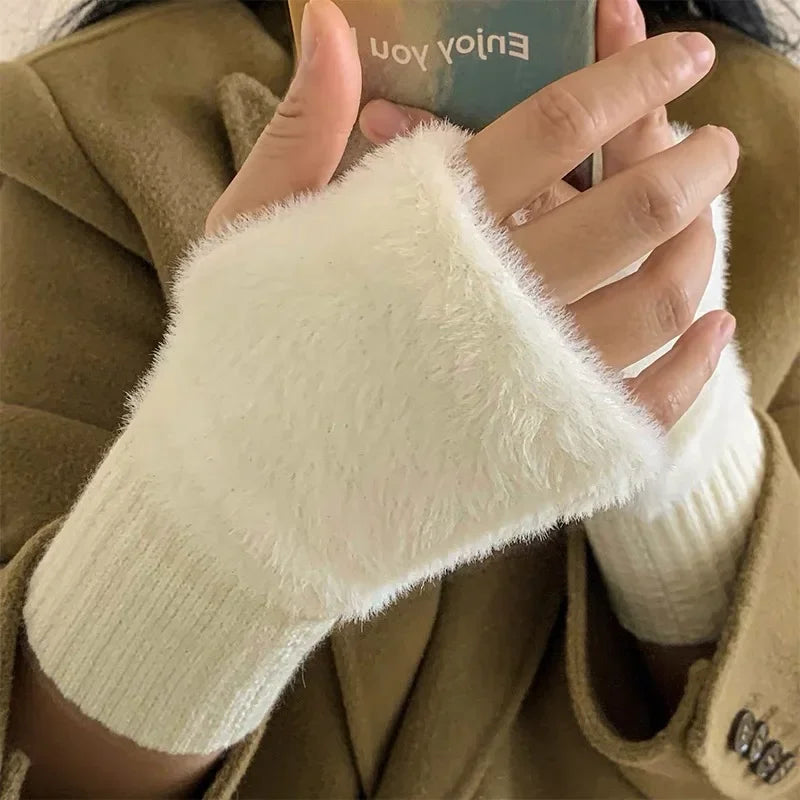 Gants sans doigts femme – Tricotés, mi-doigts – Plusieurs coloris