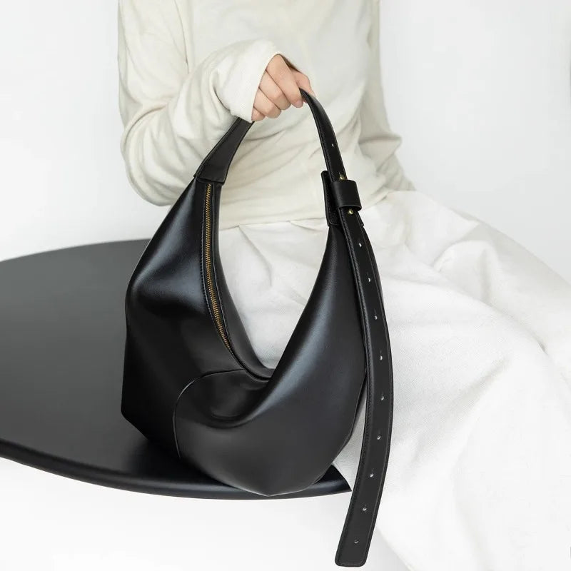 Sac hobo à bandoulière femme – Grande capacité – Noir