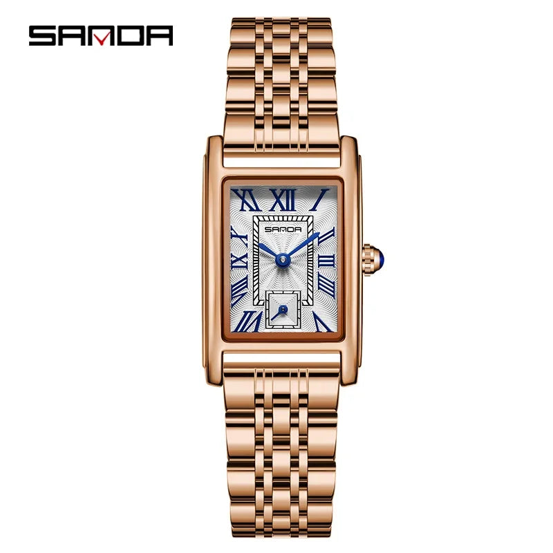 Montre Sanda femme Rectangle, quartz, étanche