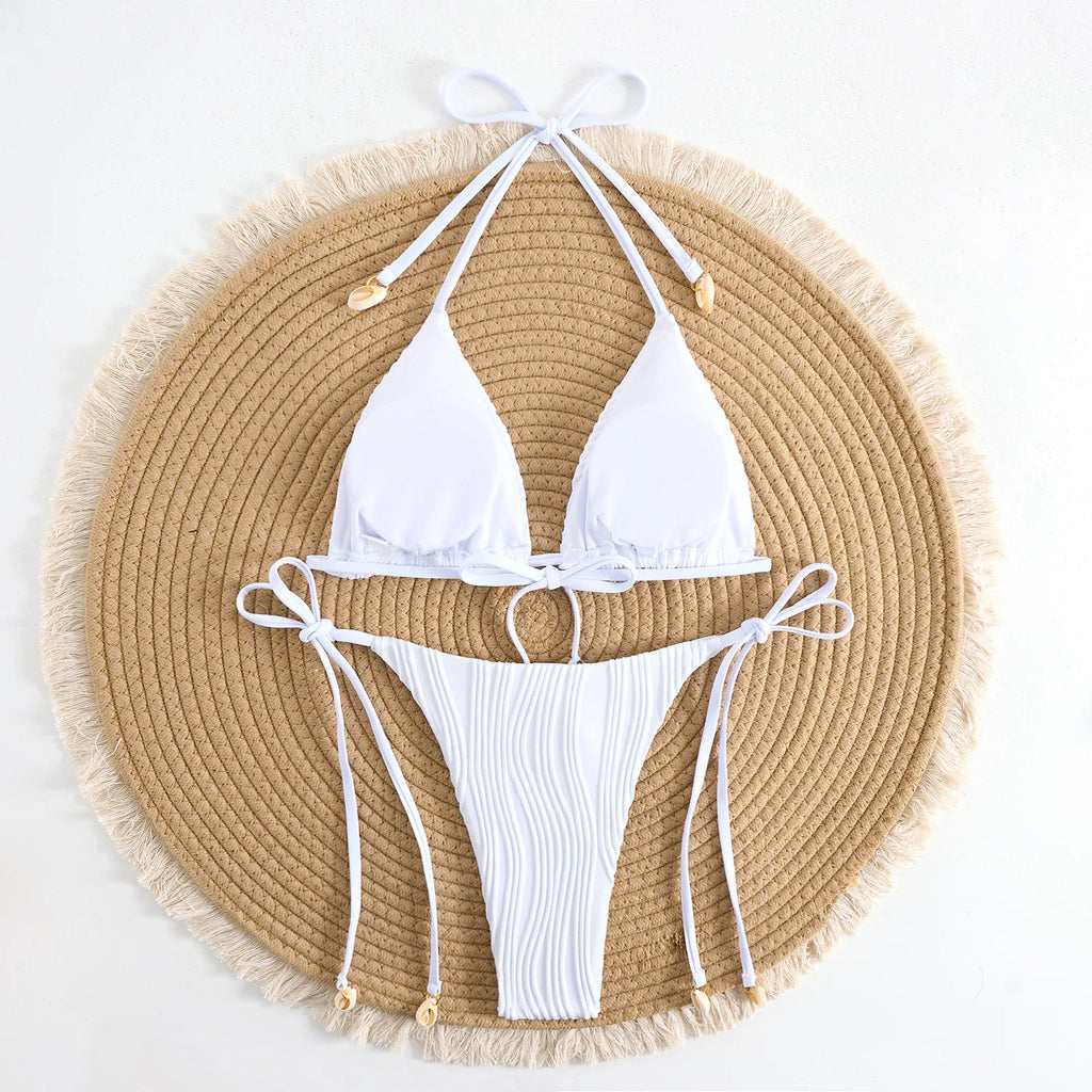 Bikini  2 Pièces – Dos Nu  Taille Haute -Plusieurs coloris