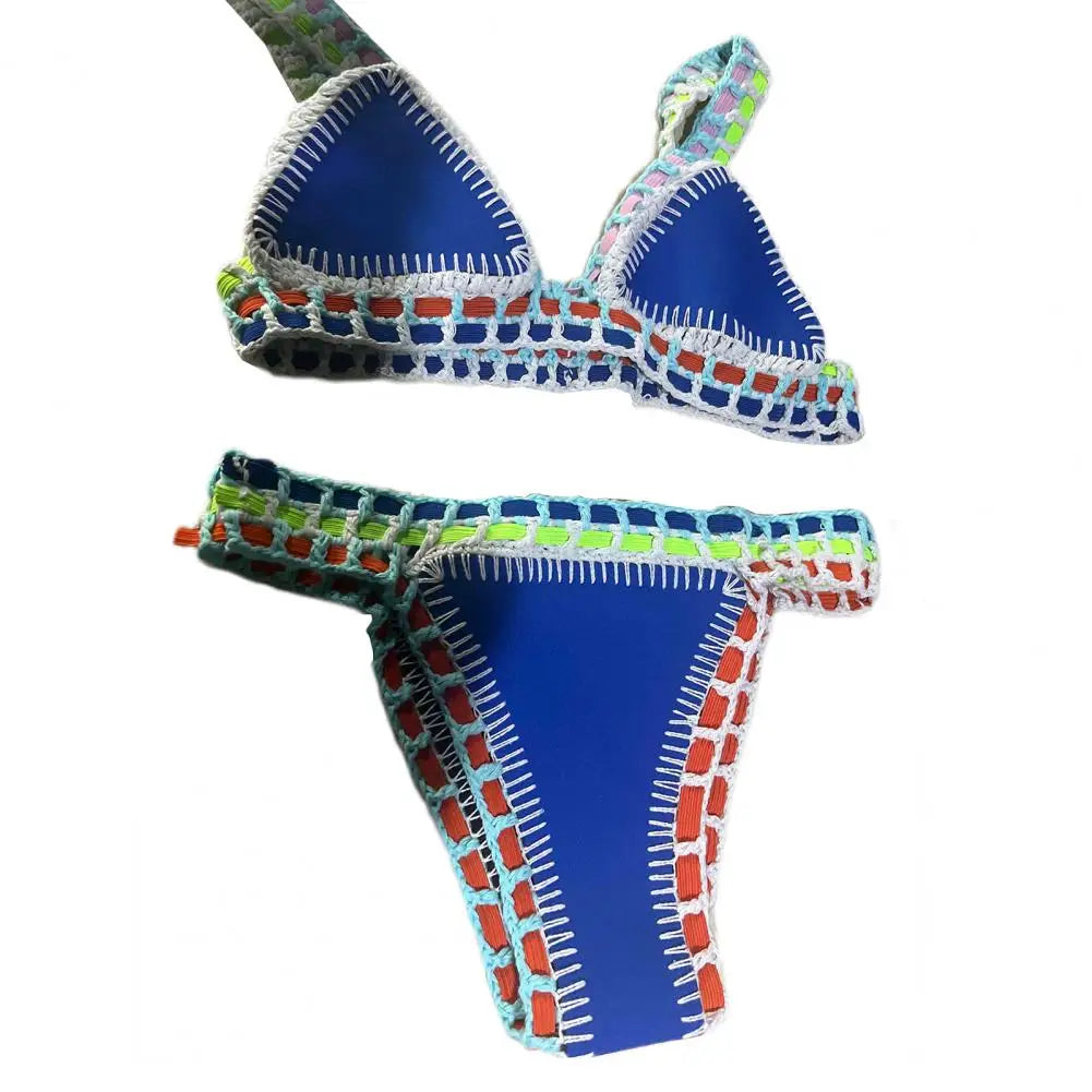 Bikini  2 Pièces – Crochet & Patchwork Style Brésilien -Plusieurs coloris