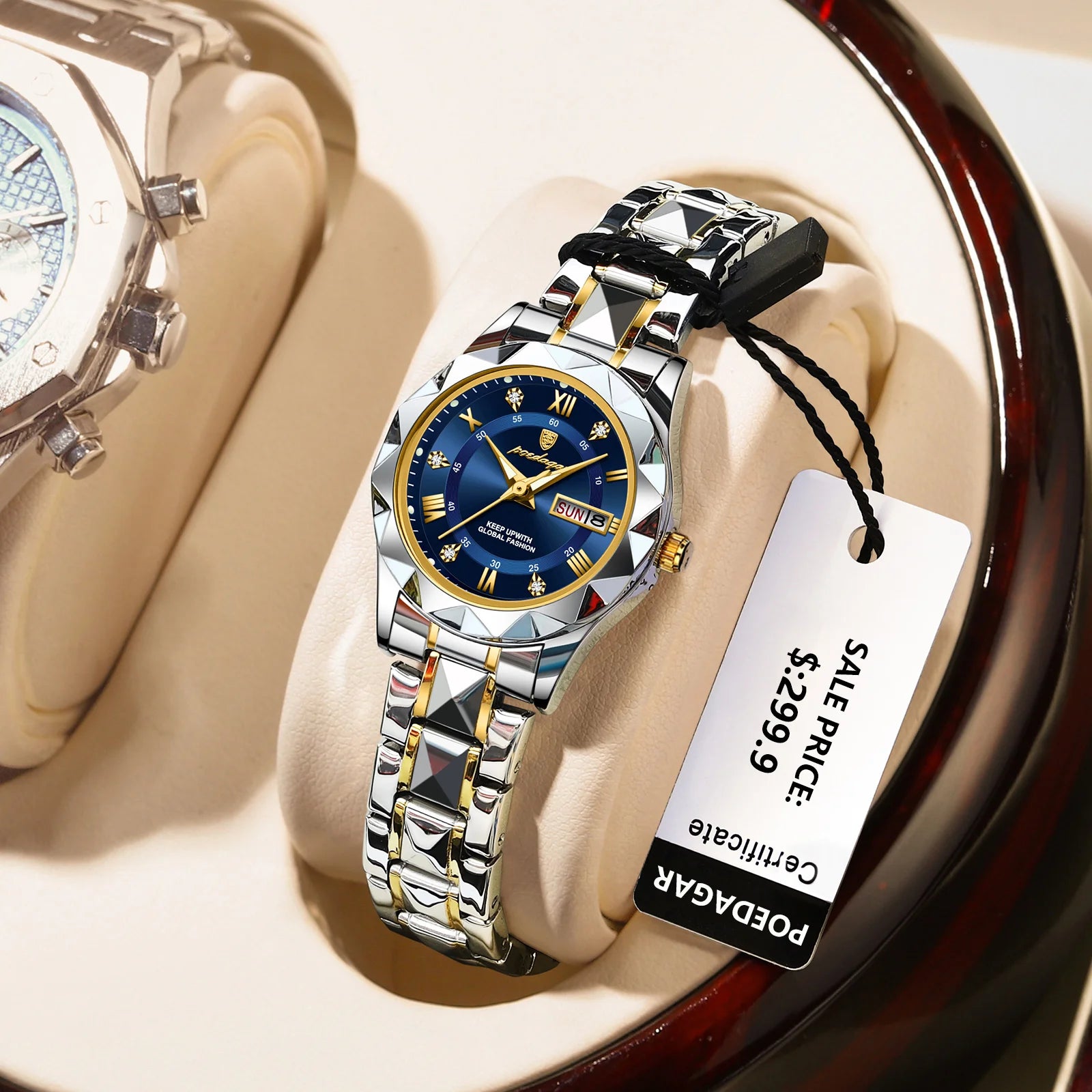 Montre POEDAGAR femme – Quartz, acier, lumineuse, étanche