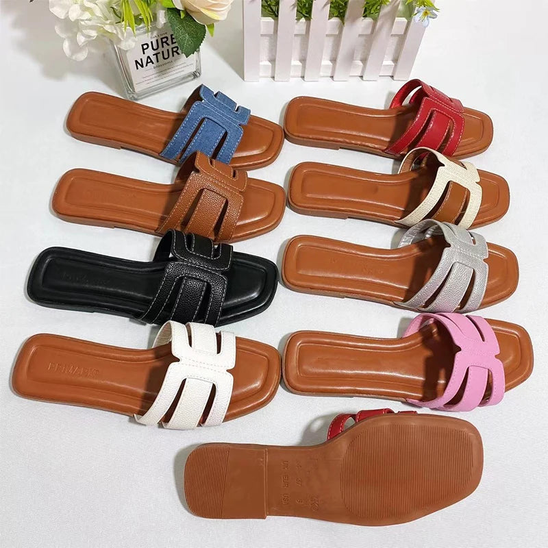 Sandales plates bout carré femme – plage été