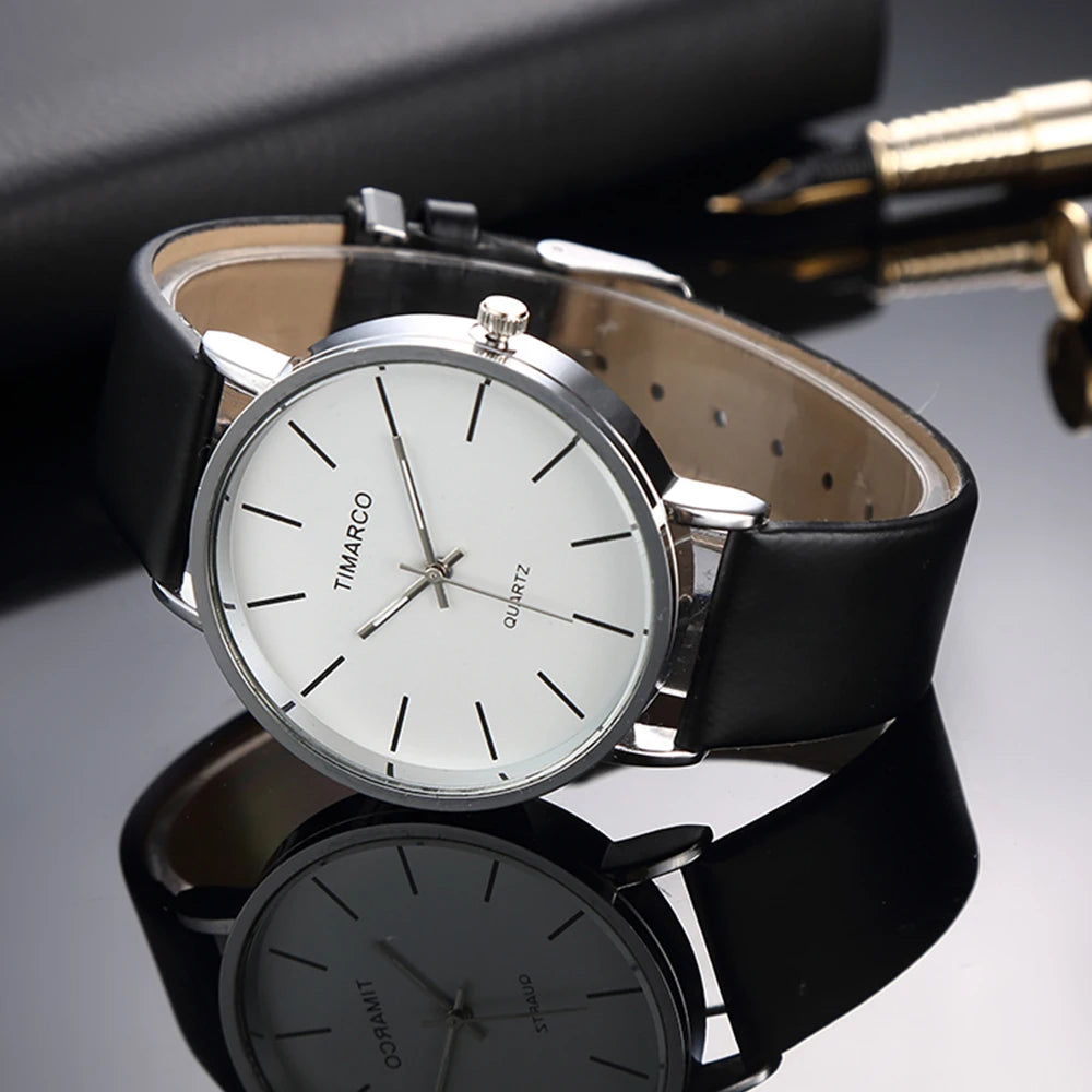 Montre femme minimaliste – Cadran rond, bracelet cuir – Plusieurs coloris