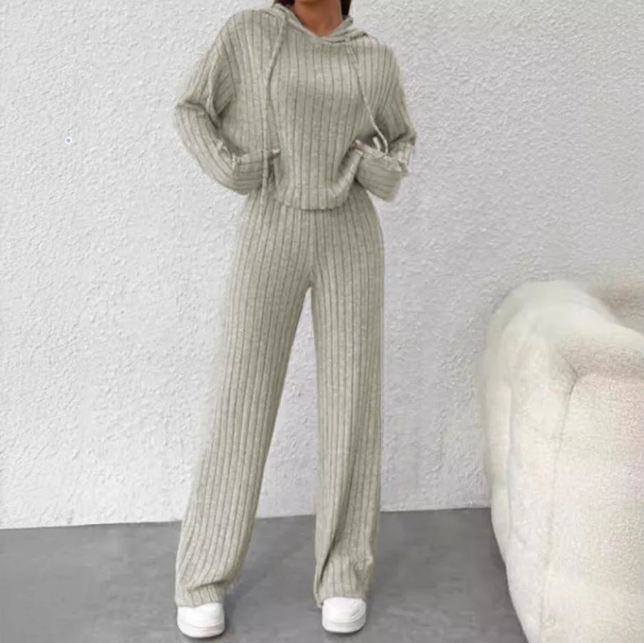 Ensemble 2 pièces sweat à capuche & pantalon taille haute – Plusieurs coloris
