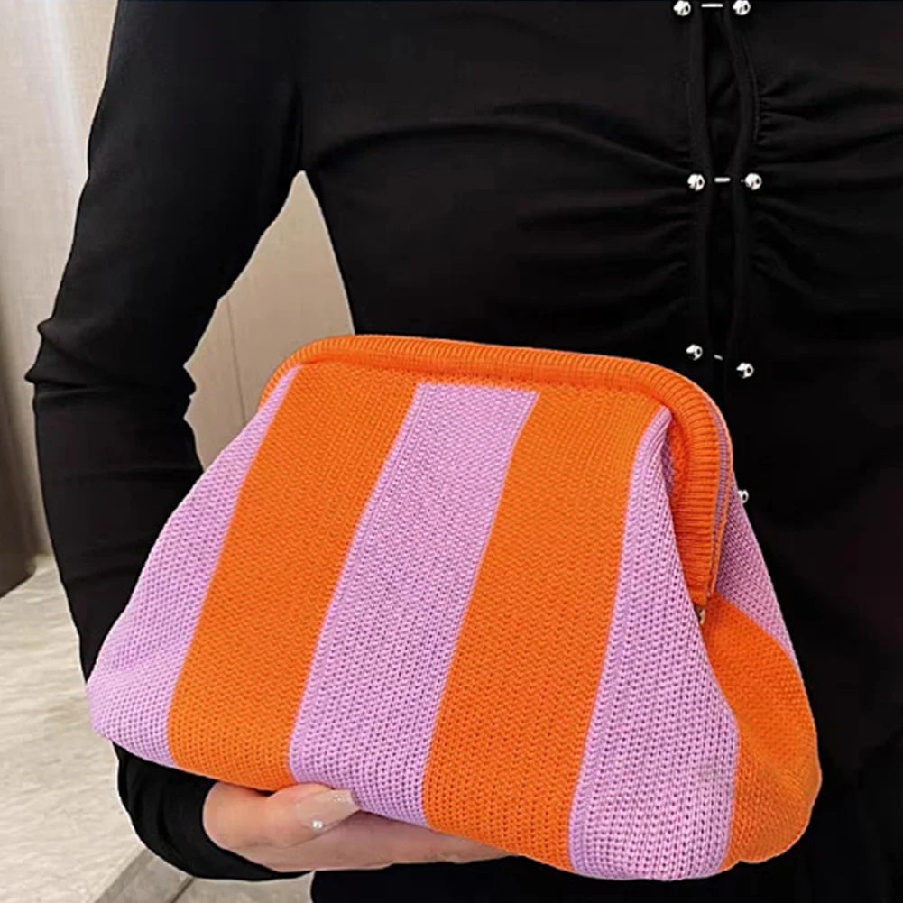 Pochette de plage en crochet – Sac été décontracté, color-block 13 coloris