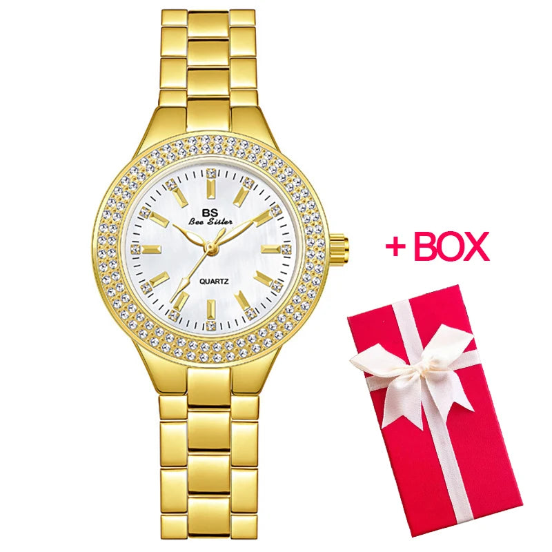 Montre femme  – Acier inoxydable, cristaux & diamants – Plusieurs coloris