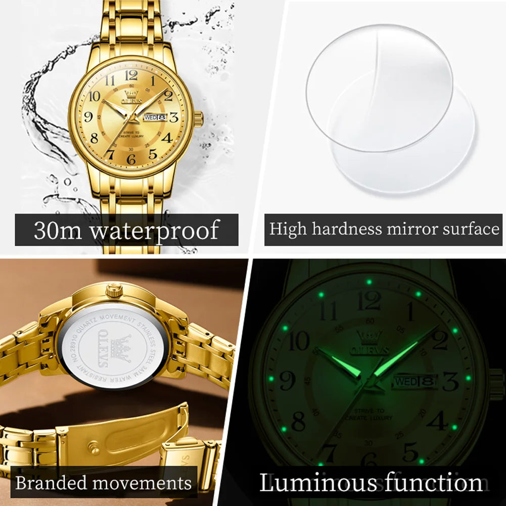 Montre femme – Quartz, acier, élégante – Plusieurs coloris