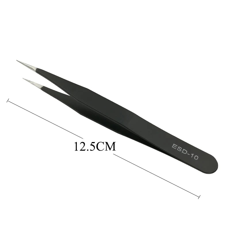 Pincette extensions faux cils – Acier inoxydable, pointe fibre, précision professionnelle