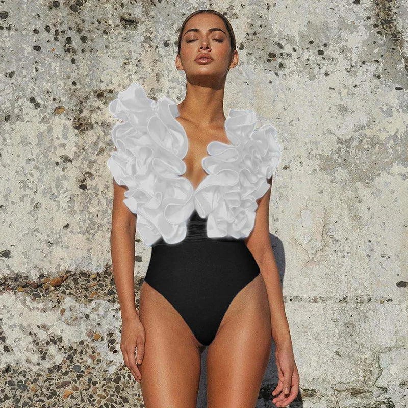 Bikini avec jupe femme – Imprimé, volants, maillot de bain – Plusieurs coloris
