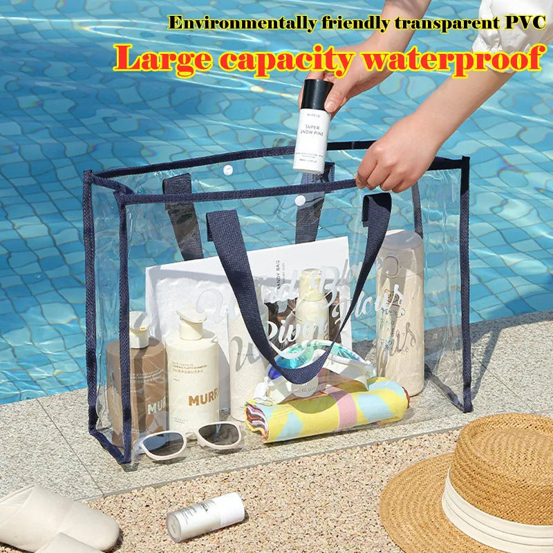 Sac transparent PVC imperméable  –  4 coloris
