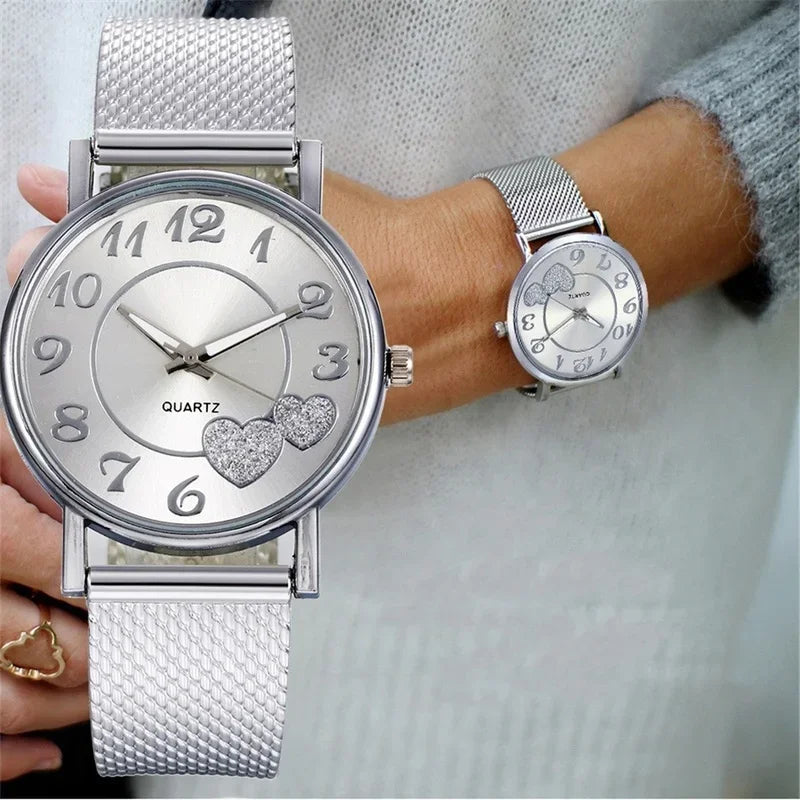 Montre femme cœur Cadran cœur, rose gold, quartz