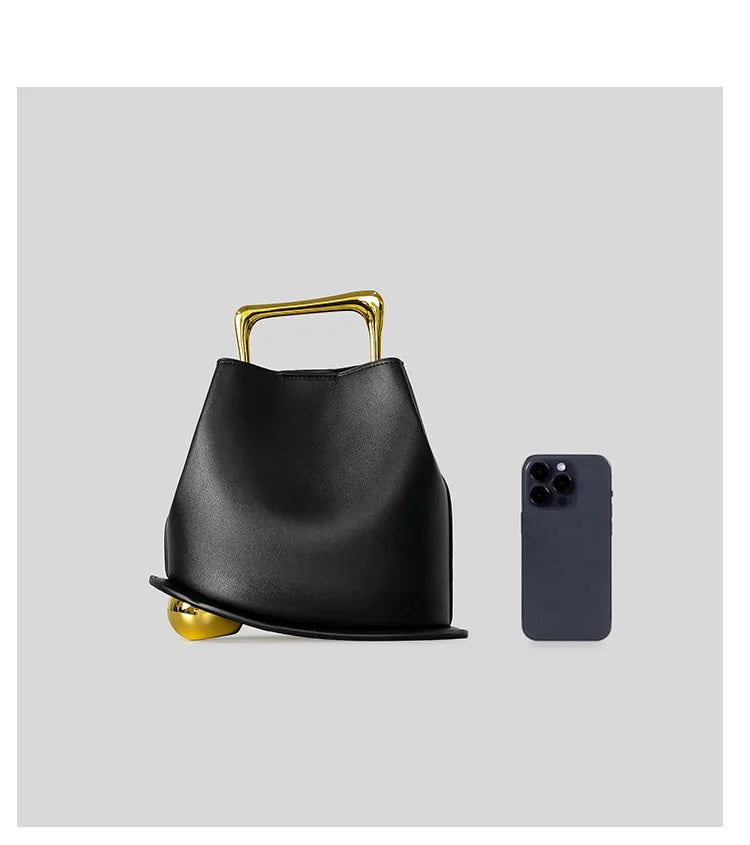 Sac seau en cuir PU – Poignée métal – Plusieurs coloris
