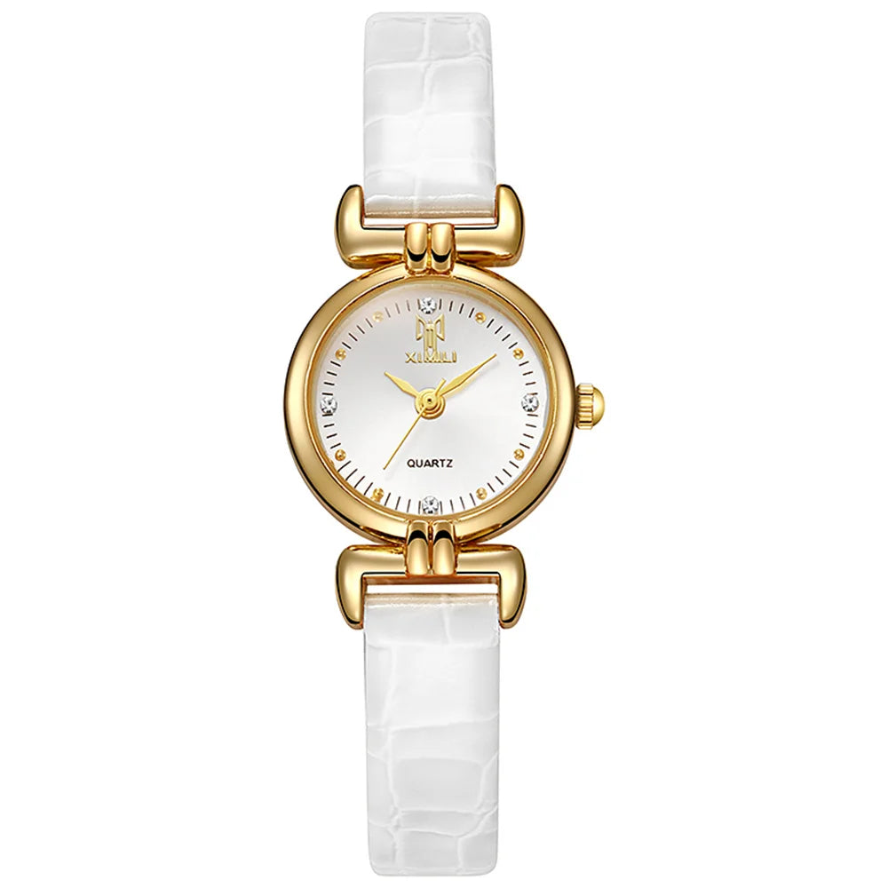Montre femme verte Quartz, petits diamants, design simple & chic 6 coloris