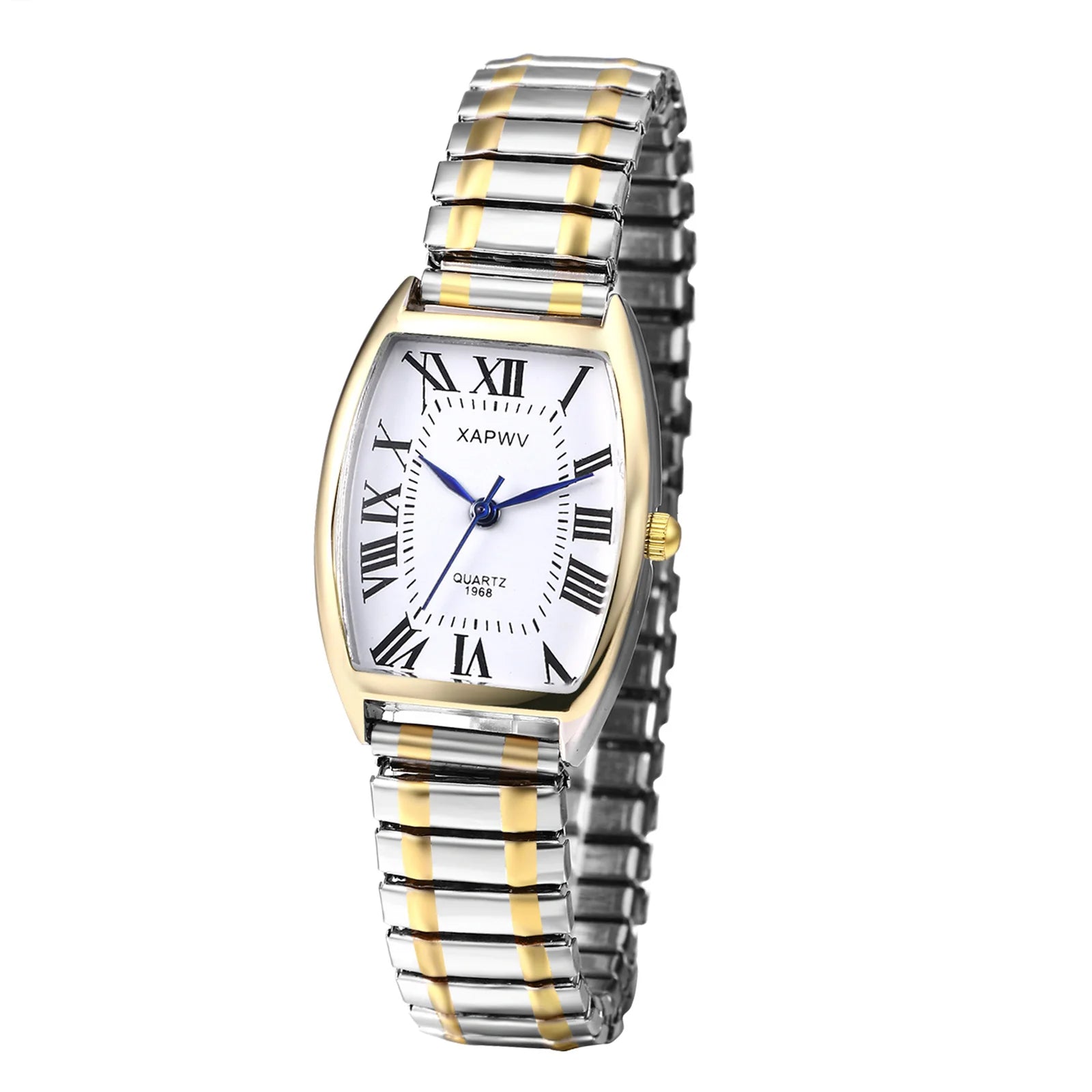 Montre femme rectangulaire – Bracelet rigide élastique, quartz – Plusieurs coloris