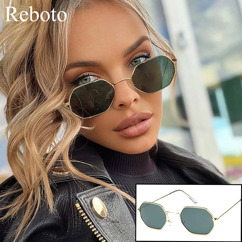 Lunettes de soleil femme polygonales – Monture alliage – Plusieurs coloris