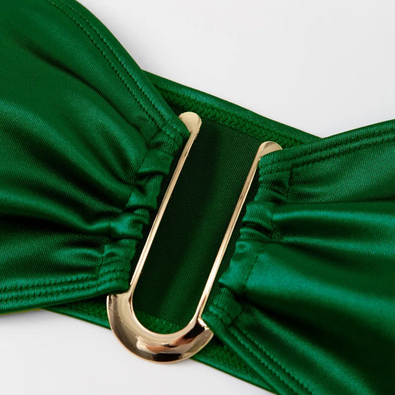 Bikini Deux Pièces Femme – Haut Bandeau & Bas Taille Haute