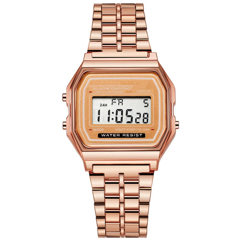 Montre digitale femme – Or & argent, acier inoxydable – Plusieurs coloris
