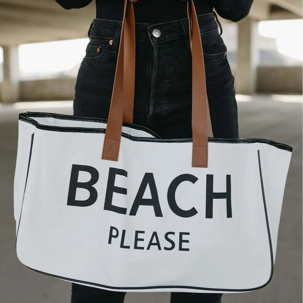 Sac fourre-tout en toile – Lettres imprimées – Plusieurs coloris