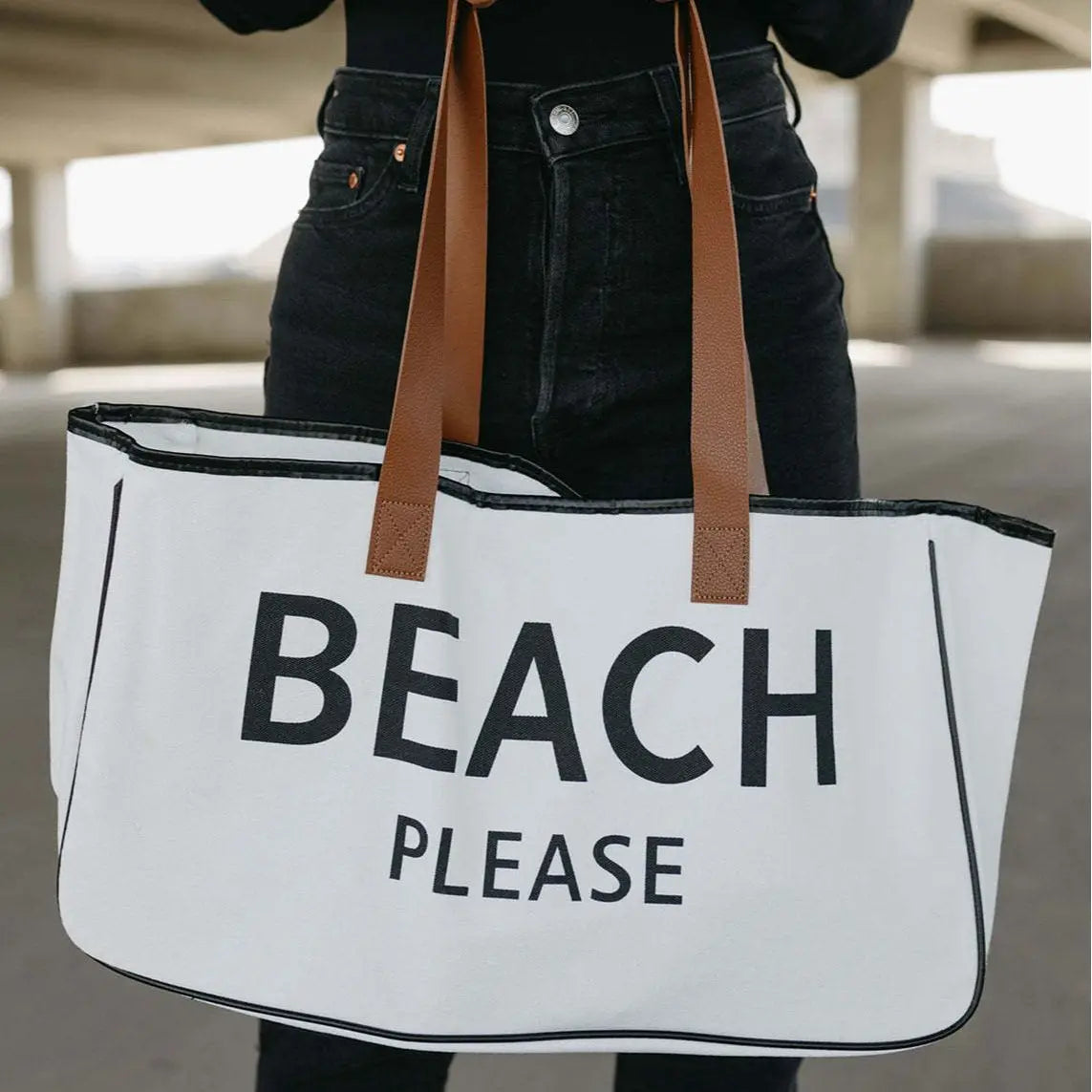 Sac fourre-tout en toile – Lettres imprimées – Plusieurs coloris